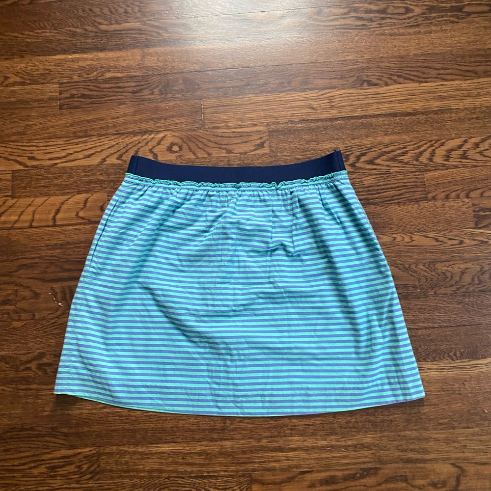 J. Crew Navy and Teal Skirt